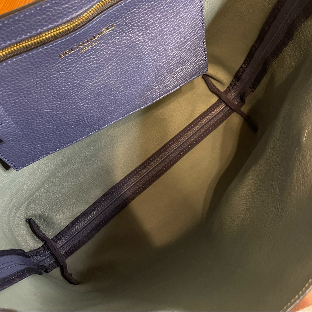 Bruno Magli Leather Navy Everyday Tote Bag - Picture 9 of 11